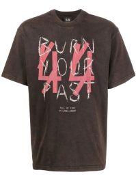 44 label group t-shirt met print - bruin - Bruin