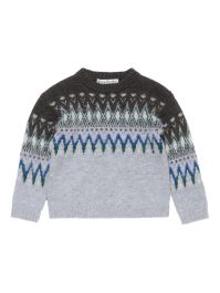 Acne studios fairisle wollen trui - grijs
