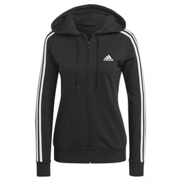 Adidas hoodie 3-stripes essentials - zwart/wit dames