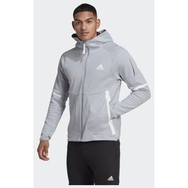 Adidas hoodie designed for gameday full zip - zilver/wit