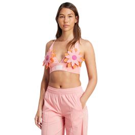 Adidas originals summer glow bralette t-shirts dames - roze - maat 38 - katoen jersey