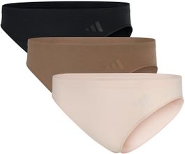 Adidas - sport active seamless - packaged panties - slip (3pk) - onderbroek dames - zwart, beige, roze