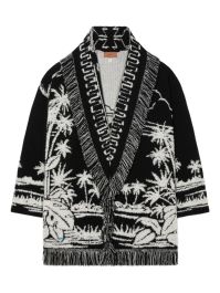 Alanui palm grove tales vest met franje - zwart