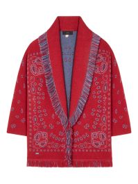 Alanui vest met bandana-jacquard en franje - rood