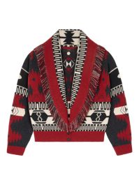Alanui vest met franje en icon jacquard - rood
