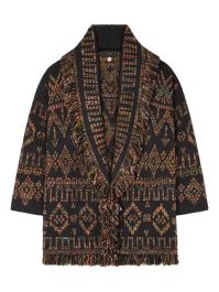 Alanui vest met franje en patroon - bruin