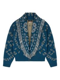 Alanui vest met paisley jacquard en franje - blauw