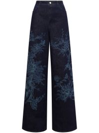 Alberta ferretti jeans met bloemenprint - blauw