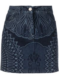 Alberta ferretti mantelpakje met jacquard - blauw