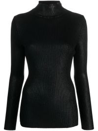 Alberta ferretti ribgebreide coltrui - zwart