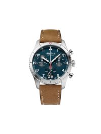 Alpina startimer pilot quartz chronograph big date 41mm horloge - blauw