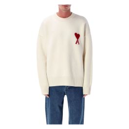 Ami paris, heren, truien, beige, maat: l wol,