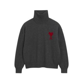 Ami paris, heren, truien, grijs, maat: 2xl jersey,