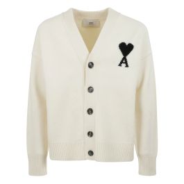 Ami paris, heren, truien, wit, maat: l wol,