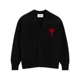 Ami paris, heren, truien, zwart, maat: l wol,
