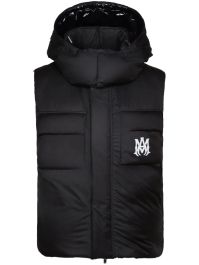 Amiri bodywarmer met geborduurd logo - zwart