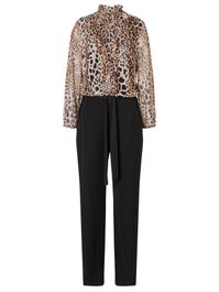 Ana alcazar jumpsuit 'sunia' crème / bruin / brokaat / zwart