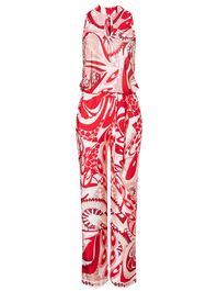 Ana alcazar jumpsuit 'ziny' rosa / rood / wit