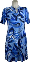Angelle milan – travelkleding voor dames – blauwe print jurk – ademend – kreukvrij – duurzame jurk - in 5 maten! - maat s
