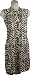 Angelle milan – travelkleding voor dames – mouwloze beige print jurk – ademend – kreukherstellend – duurzame jurk - in 5 maten - maat xl