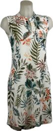 Angelle milan – travelkleding voor dames – mouwloze wit/multi jurk – ademend – kreukherstellend – duurzame jurk - in 5 maten - maat xxl