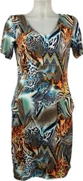 Angelle milan – travelkleding voor dames – multikleur print jurk – ademend – kreukherstellend – duurzame jurk - in 5 maten - maat s