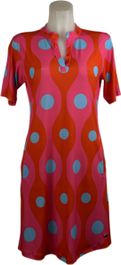Angelle milan – travelkleding voor dames – roze blauwe jurk – ademend – kreukvrij – duurzame jurk - in 5 maten! - maat l