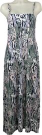 Angelle milan – travelkleding voor dames – roze/lila-grijze lange jurk met bandjes – ademend – kreukherstellend – duurzame jurk - in 5 maten - maat s