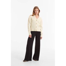 Anytime jersey wide leg pantalon zwart