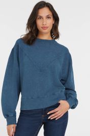 Anytime sweater met acid wassing donkerblauw