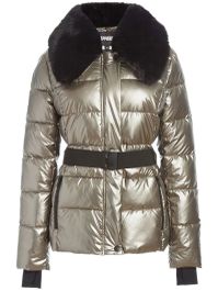 Apparis ski-jack met afwerking van imitatiebont - zilver