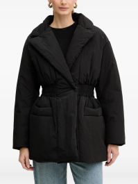 Armani exchange donsjack met gesmockte taille - zwart