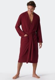 Badjas fijne interlock bordeaux - essentials m