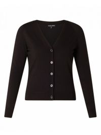 Base level fijngebreid vest yvonne zwart