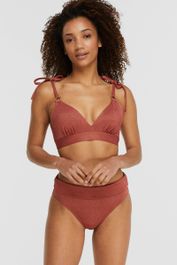 Beachwave omslag bikinibroekje met lurex rood
