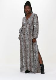 Beige notes du nord maxi jurk alicia leopard dress