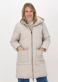 Beige object gewatteerde jas zhanna ls long jacket