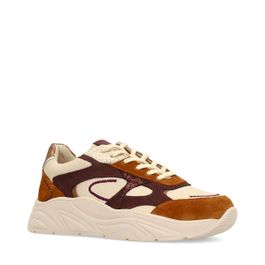 Beige sneakers met multicolor details