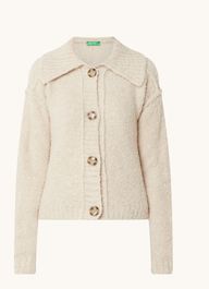 Benetton grofgebreide vest in wolblend