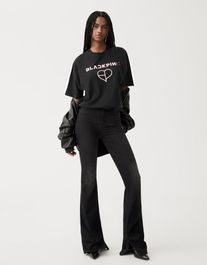 Bershka blackpink t-shirt met korte mouw dames m zwart