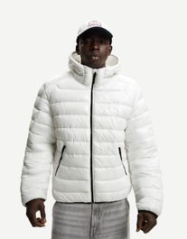 Witte Bershka licht donsjack heren s wit