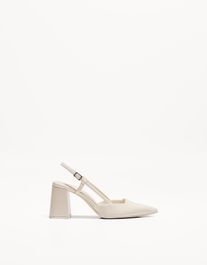 Bershka slingback met blokhak dames 35 beige
