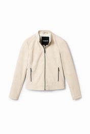 Bikerjack met suède-effect - white - xxl