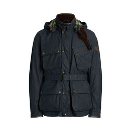 Bikerjack van wasdoek met capuchon