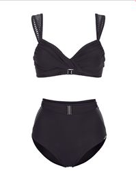 Bikini met transparante inzetten bij de bandjes sunflair zwart