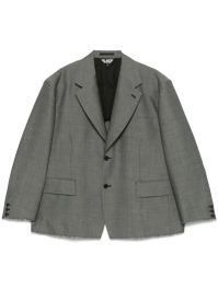Black comme des garçons blazer met visgraatpatroonn - grijs