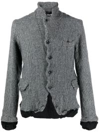 Black comme des garçons geruite blazer - grijs