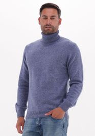 Blauwe profuomo coltrui pullover heavy roll neck