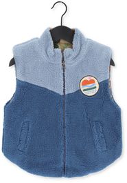 Blauwe wander & wonder bodywarmer reversible fleece vest