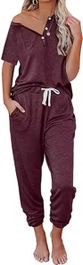 Boncy® pyjama set dames loungewear vtop rood - pyama nachtkleding volwassenen - pyjamabroek meisje - maat s